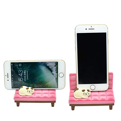 MAYIWO Cute Cat Cellphone Stand Resin Miniature Coach Shaped Desk Phone Holder Mount for Girls Smartphones