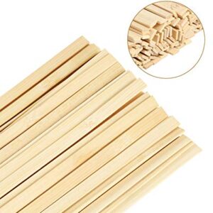 Pllieay 60 Pieces Bamboo Sticks Wooden Craft Sticks Extra Long Sticks for Crafting (15.7 Inches Length × 3/8 Inches Width)