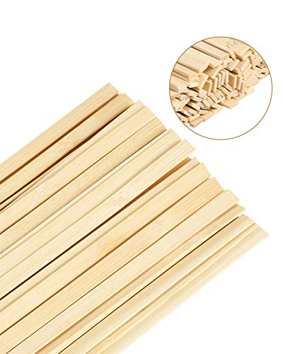 Pllieay 60 Pieces Bamboo Sticks Wooden Craft Sticks Extra Long Sticks for Crafting (15.7 Inches Length × 3/8 Inches Width)