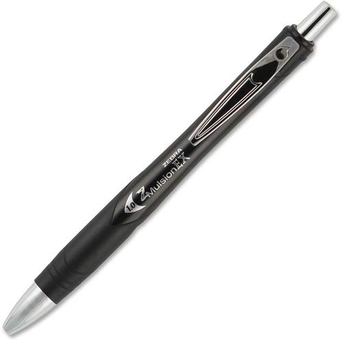 Zebra Z-Mulsion EX Ballpoint Black 1mm Pen Bundle 4 Pens (34210) + 2 Pack Refills (87312)