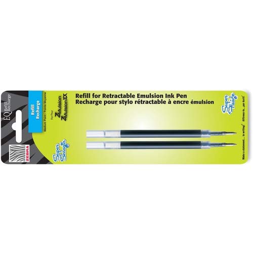 Zebra Z-Mulsion EX Ballpoint Black 1mm Pen Bundle 4 Pens (34210) + 2 Pack Refills (87312)