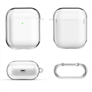 Valkit Compatible AirPod Case Cover, Clear Airpods Case with Keychain Soft TPU Protective Cover Shockproof Case for Girls Women Men Compatible with Apple AirPods Charging Case 2 & 1 - Transparent