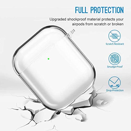 Valkit Compatible AirPod Case Cover, Clear Airpods Case with Keychain Soft TPU Protective Cover Shockproof Case for Girls Women Men Compatible with Apple AirPods Charging Case 2 & 1 - Transparent