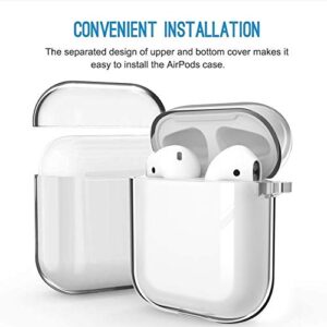 Valkit Compatible AirPod Case Cover, Clear Airpods Case with Keychain Soft TPU Protective Cover Shockproof Case for Girls Women Men Compatible with Apple AirPods Charging Case 2 & 1 - Transparent