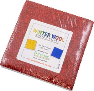 benartex winter wool 5x5 pack charm pack