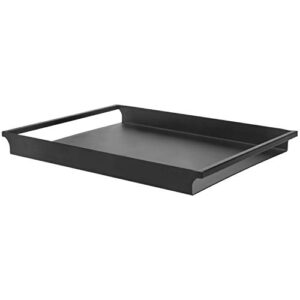MyGift Decorative Serving Tray - Vintage Style Matte Black Metal Ottoman Coffee Table/Vanity Tray with Sleek Rounded Cutout Handles