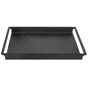 MyGift Decorative Serving Tray - Vintage Style Matte Black Metal Ottoman Coffee Table/Vanity Tray with Sleek Rounded Cutout Handles