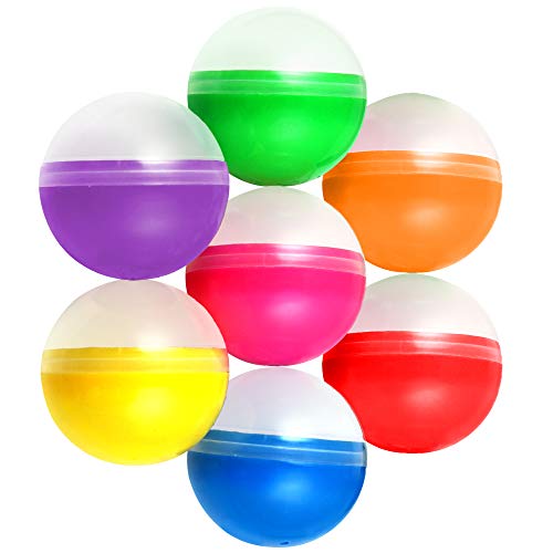 Vending Machine Capsules - 2.6 Inch Empty Plastic Capsules - 50 Pcs Clear-Colored Round Capsules - 65 mm Bath Bombs Molds - Toy Capsules - Empty Capsule Balls for Prizes - Candy Hunt Containers