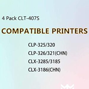 MM MUCH & MORE Compatible Toner Cartridge Replacement for Samsung CLP-325 CLT-409S CLT-407S used for CLX-3185FW 3185N CLP-320N CLP-321N CLP-325W CLX-3170 Printer (Black, Cyan, Magenta, Yellow, 4-Pack)