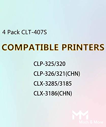 MM MUCH & MORE Compatible Toner Cartridge Replacement for Samsung CLP-325 CLT-409S CLT-407S used for CLX-3185FW 3185N CLP-320N CLP-321N CLP-325W CLX-3170 Printer (Black, Cyan, Magenta, Yellow, 4-Pack)