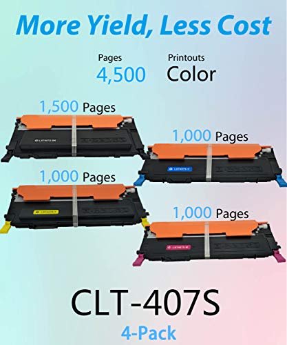 MM MUCH & MORE Compatible Toner Cartridge Replacement for Samsung CLP-325 CLT-409S CLT-407S used for CLX-3185FW 3185N CLP-320N CLP-321N CLP-325W CLX-3170 Printer (Black, Cyan, Magenta, Yellow, 4-Pack)