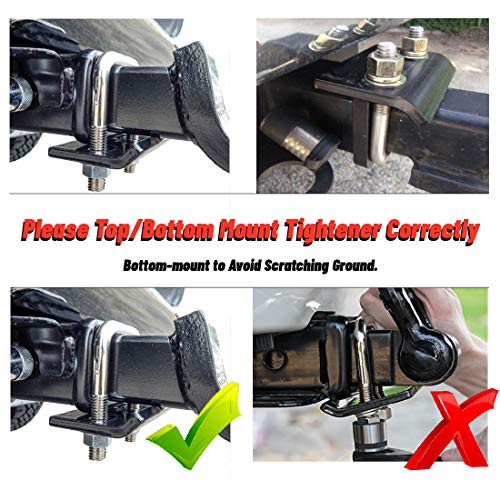 CZC AUTO Hitch Tightener 304 Stainless Steel Heavy Duty Anti-Rattle Stabilizer for1.25 2 Inch Hitch, Rust-Free Lock Down Hitch Stabilizer for Hitch Tray Cargo Carrier Bike Rack Trailer Ball Mount