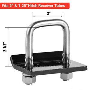 CZC AUTO Hitch Tightener 304 Stainless Steel Heavy Duty Anti-Rattle Stabilizer for1.25 2 Inch Hitch, Rust-Free Lock Down Hitch Stabilizer for Hitch Tray Cargo Carrier Bike Rack Trailer Ball Mount