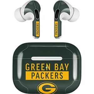 skinit decal audio skin compatible with apple airpods pro - officially licensed nfl green bay packers green performance series design