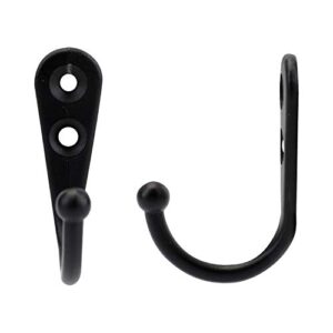 Tebery 50 Pack Wall Mounted Coat Hook Robe Hooks Black Rustic Hooks with Screws for Bath Kitchen Garage