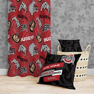 Ohio State Buckeyes Scarlet and Gray Throw Pillow | Personalized | Custom