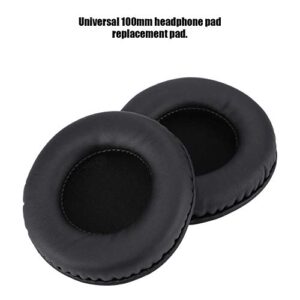 V BESTLIFE 1 Pair Universal 100mm Headphone pad Replacement pad, Soft Foam Cushion Noise Reduction Headset Cover Case,Made from Protein Leather,Black