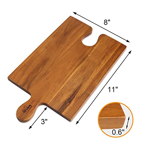 AIDEA Wood Cutting Board Cheese Board with Handle Set of 2 - Wood Charcuterie Platter Serving Tray for Cheese, Crackers, Meat And Wine- Great for Birthday, Housewarming & Wedding Gifts