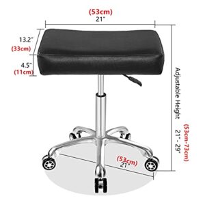 Adjustable Rolling Swivel Stool Chair for Massage Office Tattoo Kitchen, Work Heavy Duty Hydraulic Stool with Wheels (Black)