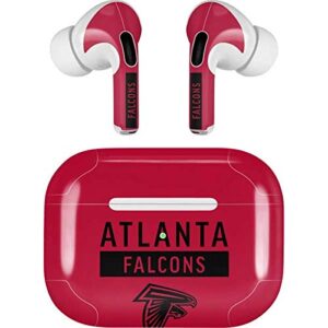 skinit decal audio skin compatible with apple airpods pro - officially licensed nfl atlanta falcons red performance series design