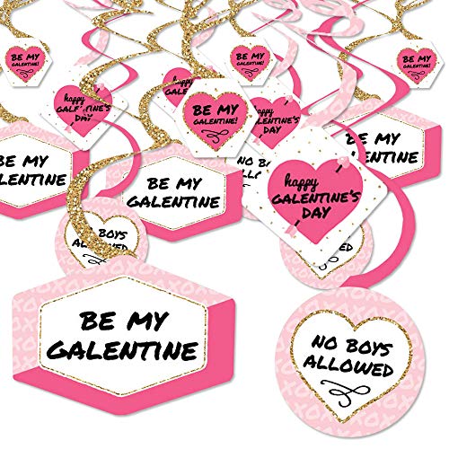 Big Dot of Happiness Be My Galentine - Galentine’s and Valentine’s Day Party Hanging Decor - Party Decoration Swirls - Set of 40