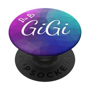 gigi heart love blue purple polynomial background shape gift popsockets swappable popgrip