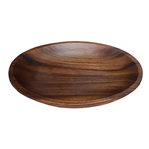 WRIGHTMART Wooden Bowl for Food, Versatile, Useful as a Jewelry and Coin Catchall or a Oval Shaped Server for Salads, Pasta, Nut Mixes, Durable, Decorative, Small Acacia Wood Bowl, 10.75" x 7"x 1.5"