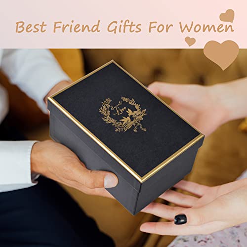 Best Friends, Friendship Gifts for Women Birthday Gifts for Women Perfect Birthday Gifts Ideas for Her, Friends Female, Sister, Besties, BFF Ceramic Marble Coffee Mug Gifts Box Printed Gold 14oz Pink