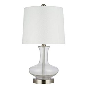 amazon brand – stone & beam contemporary glass table lamp with narrow-necked body, led bulb included, 20.25"h, clear