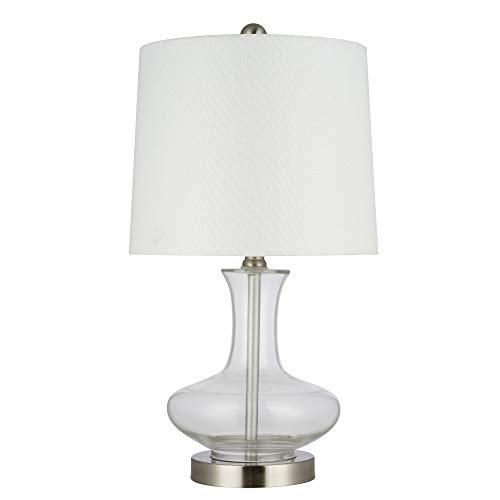 Amazon Brand – Stone & Beam Contemporary Glass Table Lamp with Narrow-Necked Body, LED Bulb Included, 20.25"H, Clear