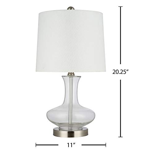 Amazon Brand – Stone & Beam Contemporary Glass Table Lamp with Narrow-Necked Body, LED Bulb Included, 20.25"H, Clear