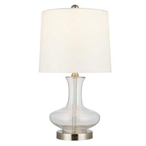 Amazon Brand – Stone & Beam Contemporary Glass Table Lamp with Narrow-Necked Body, LED Bulb Included, 20.25"H, Clear