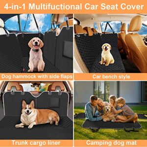 Mancro Dog Car Seat Cover for Back Seat, Waterproof Car Seat Protector for Dogs with Side Flaps, Scratchproof Dog Backseat Cover, Durable Nonslip Dog Hammock for Sedans, Trucks, SUVs, Standard