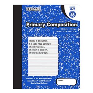 bazic primary journal composition book blue marble, 100 sheet writing grades k- 2 notebook journal comp notebooks for kindergarten kids school, 1-pack