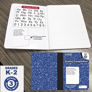 BAZIC Primary Journal Composition Book Blue Marble, 100 Sheet Writing Grades K- 2 Notebook Journal Comp Notebooks for Kindergarten Kids School, 1-Pack