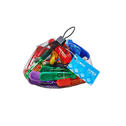 Kizmos Magnetic Plastic Bag Clips, Set of 15, Multicolored
