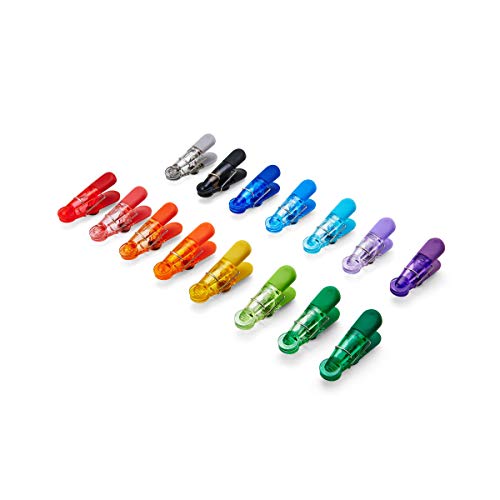 Kizmos Magnetic Plastic Bag Clips, Set of 15, Multicolored