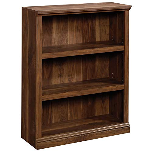 Sauder Misc Storage Contemporary 3-Shelf Wood Bookcase in Grand Walnut