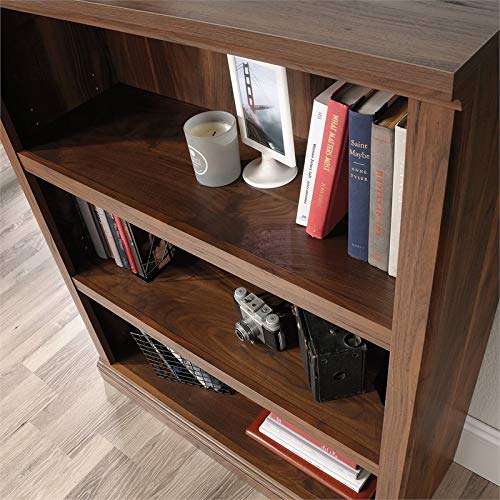 Sauder Misc Storage Contemporary 3-Shelf Wood Bookcase in Grand Walnut