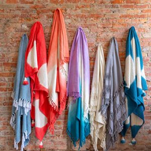 Refinery29 | Arden Bedding Collection | Premium Cotton Textured Throw Blanket, Modern Design for Luxury Home Décor (50 x 70, Orange)