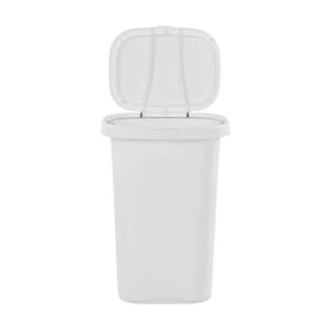 Rubbermaid 13 Gallon Rectangular Spring-Top Lid Kitchen Wastebasket Trash Can for Tall Trashbags, White (2 Pack)