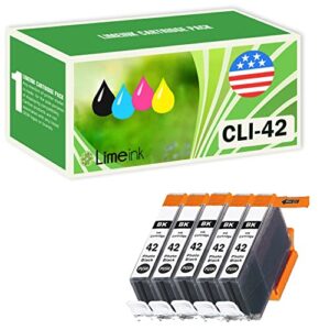 limeink 5 black compatible high yield ink cartridges replacement for cli-42 for canon pixma pro-100 100 100s cli 42 pro100