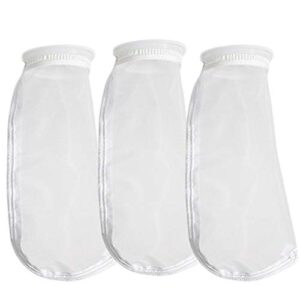 honritone 4 inch nylon mesh filter socks bag 50 micron by 14 inch long aquarium sump water filter bags 3 pack (50 micron/um)