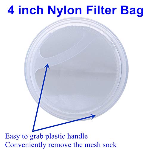 Honritone 4 Inch Nylon Mesh Filter Socks Bag 50 Micron by 14 Inch Long Aquarium Sump Water Filter Bags 3 Pack (50 Micron/um)