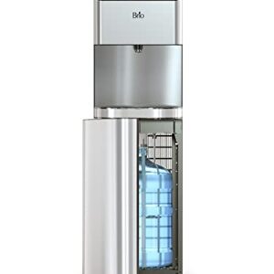 Brio Moderna CLBL720SC Self-Cleaning Bottom Load Water Cooler Dispenser for 3 & 5 Gallon Bottles – Room & Adjustable Hot & Cold, Child Lock, Electronic Display, Silver Stainless Steel