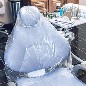 JMU Dental Half Chair Cover, Disposable Clear Plastic Sleeve Protector, Large 32" x 32", Box of 200