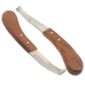 laja imports hoof knife set sharpener right & left handed double edge farrier horses goats pick trimming knives wooden handle