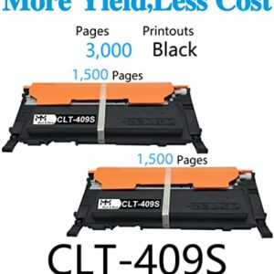 MM MUCH & MORE Compatible Toner Cartridge Replacement for Samsung 409S CLT-409S CLT-K409S 407S use in CLP-310 CLP-315 CLP-310N 315W CLX-3170FN 3175N CLX-3175 CLX-3175FN 3175FW Printers (2-Pack, Black)