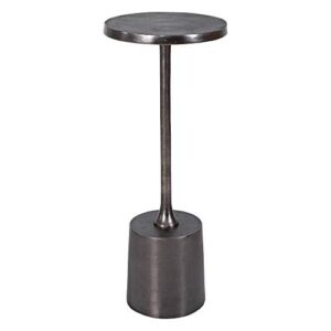 uttermost sanaga 10" wide textured antique nickel modern drink table