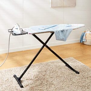 Amazon Basics Ironing Board Medium 122x38 cm with Iron Rest H Shape, Black